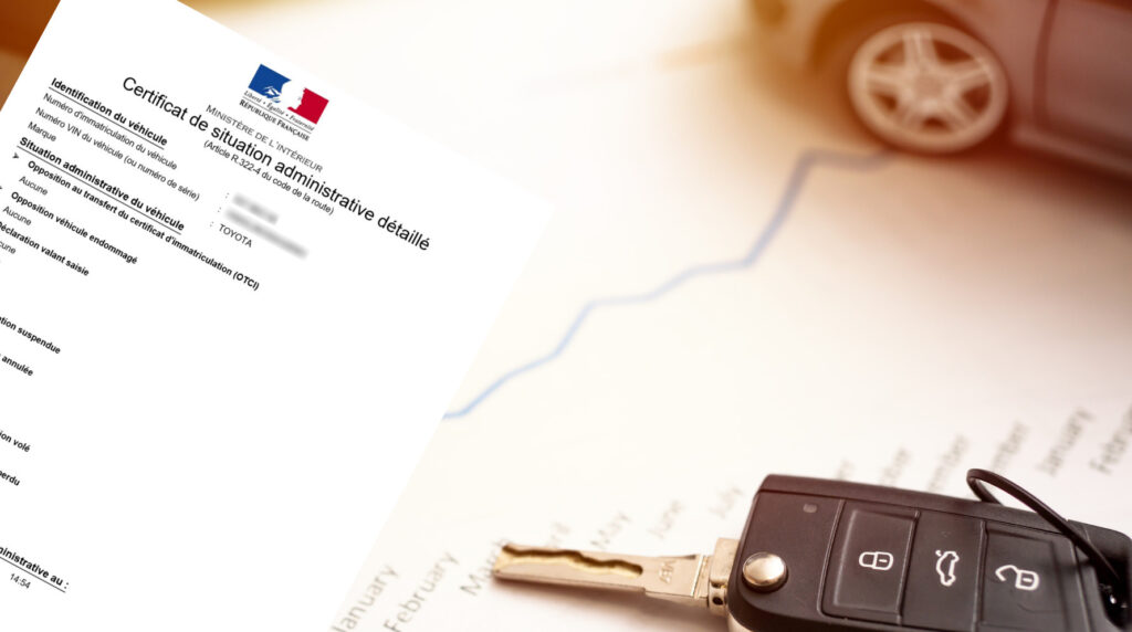certificat de non-gage de véhicule sans permis